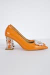 Buy_THE NICHE LABEL_Orange Stone Embellished Rosa Brooch Pumps _Online_at_Aza_Fashions