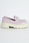 THE NICHE LABEL_Pink Stone Embellished And Textured Serena Sneaker Heels_Online_at_Aza_Fashions