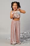 Buy_LIL DRAMA_Grey Satin Plain Bow Top And Pant Set _Online_at_Aza_Fashions