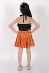 Shop_LIL DRAMA_Black Net Embellished Sequins Ruffle Top And Skirt Set _at_Aza_Fashions