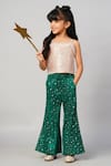 Buy_LIL DRAMA_Green Sequin Print Star Embellished Top With Pant _Online_at_Aza_Fashions