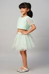 Lil Drama_Green Net Sequins Top With Embellished Skirt _Online_at_Aza_Fashions