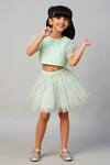 Buy_Lil Drama_Green Net Sequins Top With Embellished Skirt _Online_at_Aza_Fashions