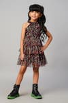 Buy_LIL DRAMA_Black Polyester Print Floral Halter Neck Dress _at_Aza_Fashions