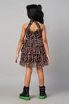 Shop_LIL DRAMA_Black Polyester Print Floral Halter Neck Dress _at_Aza_Fashions