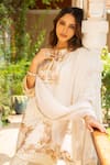 Shop_Ajiesh Oberoi_Ivory Silk, Organza, Cotton, Muslin Nazakat Foliage Kurta Dhoti Pant Set _Online_at_Aza_Fashions