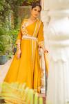 Ajiesh Oberoi Yellow Georgette, Lycra, Muslin Embroidery, Gota Anjum Bodice Anarkali Set Online at Aza Fashions Ajiesh Oberoi_Yellow Georgette, Lycra, Muslin Embroidery, Gota Anjum Bodice Anarkali Set _Online_at_Aza_Fashions