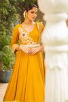 Buy Ajiesh Oberoi Yellow Georgette, Lycra, Muslin Embroidery, Gota Anjum Bodice Anarkali Set Online at Aza Fashions Buy_Ajiesh Oberoi_Yellow Georgette, Lycra, Muslin Embroidery, Gota Anjum Bodice Anarkali Set _Online_at_Aza_Fashions