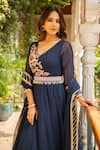 Buy Ajiesh Oberoi Blue Georgette, Lycra, Muslin Embroidery, Gota Anjum Floral Bodice Anarkali Set Online at Aza Fashions Buy_Ajiesh Oberoi_Blue Georgette, Lycra, Muslin Embroidery, Gota Anjum Floral Bodice Anarkali Set _Online_at_Aza_Fashions
