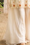 Ajiesh Oberoi_Ivory Silk, Organza, Cotton, Muslin Embroidery Round Gehna Kurta Sharara Set _Online_at_Aza_Fashions