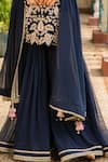 Ajiesh Oberoi_Blue Georgette Tassels, Embroidery Sweetheart Khwaab Floral Kurta Gharara Set _Online_at_Aza_Fashions