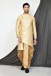 Buy_Arihant Rai Sinha_Beige Kurta Jacquard Woven Floral Pattern Dhoti Pant Set _at_Aza_Fashions