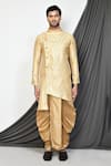 Buy_Arihant Rai Sinha_Beige Kurta Jacquard Woven Floral Pattern Dhoti Pant Set _Online_at_Aza_Fashions