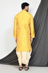 Shop_Arihant Rai Sinha_Yellow Kurta Jacquard Woven Polka Pattern And Dhoti Pant Set _at_Aza_Fashions