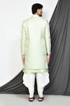 Shop_Arihant Rai Sinha_Green Sherwani Jacquard Woven Floral Pattern With Kurta Set _at_Aza_Fashions