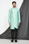 Shop_Arihant Rai Sinha_Green Jacquard, Silk Embroidery Botanical Woven Kurta Set _Online_at_Aza_Fashions