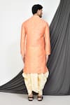 Shop_Arihant Rai Sinha_Peach Kurta Jacquard Woven Florette And Dhoti Pant Set _at_Aza_Fashions