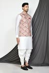 Buy_Arihant Rai Sinha_Multi Color Tuxedo Satin Print Wildflora Bloom Nehru Jacket Kurta Set 