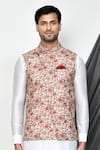 Arihant Rai Sinha_Multi Color Taffeta Wildflora Print Nehru Jacket _Online_at_Aza_Fashions
