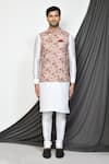 Buy_Arihant Rai Sinha_Multi Color Taffeta Wildflora Print Nehru Jacket _Online_at_Aza_Fashions