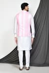 Shop_Arihant Rai Sinha_Pink Silk Embroidery Mirror Tikki Maze Nehru Jacket Kurta Set _at_Aza_Fashions