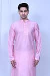 Buy_Aryavir Malhotra_Pink Kurta Cotton Embroidered Sequin And Pant Set _Online_at_Aza_Fashions