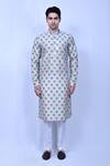 Buy_Arihant Rai Sinha_Green Silk, Cotton Embroidery Mughal Pattern Kurta And Pant Set_Online_at_Aza_Fashions