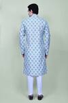 Shop_Arihant Rai Sinha_Blue Silk Embroidery Mughal Floral Kurta And Pant Set_at_Aza_Fashions