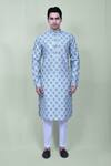 Buy_Arihant Rai Sinha_Blue Silk Embroidery Mughal Floral Kurta And Pant Set_Online_at_Aza_Fashions