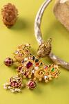 Shop_Mero Jewellery_Gold Plated Stone, Kundan, Bead Embellished Pendant Hasli Necklace_at_Aza_Fashions