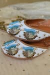 Buy_Moy_Off White Beads Mor Pankh Mystic Embroidered Juttis _Online_at_Aza_Fashions