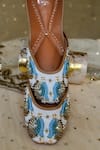 Shop_Moy_Off White Beads Mor Pankh Mystic Embroidered Juttis _Online_at_Aza_Fashions