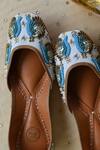 Moy_Off White Beads Mor Pankh Mystic Embroidered Juttis _at_Aza_Fashions