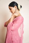 Ahi Clothing_Pink Kurta Chikankari Georgette Embroidery Floral Work Anarkali Palazzo Set _Online