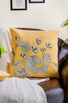 Buy_Mid July Home_Yellow 100% Cotton Abstract Work Cushion Cover _at_Aza_Fashions