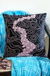 Buy_Mid July Home_Black Premium Velvet Embellished The Memory Maze Hand Cushion Cover _at_Aza_Fashions