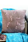 Buy_Mid July Home_Beige Premium Velvet Embellished The Memory Maze Cushion Cover _at_Aza_Fashions