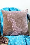 Buy_Mid July Home_Beige Premium Velvet Hand Embroidery The Memory Maze Cushion Cover _at_Aza_Fashions