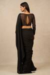 Shop_Tarun Tahiliani_Black Georgette, Tulle Sequins, Beads Boat Saree With Tonal Embroidered Blouse_at_Aza_Fashions
