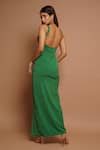 Shop_Ahi Clothing_Green Imported Luxury Crepe Plain Sweetheart Neck Pleated Draped Corset Dress _at_Aza_Fashions