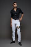 Rohit Bal Off White Denim Embroidery Cock Placement Jeans Online at Aza Fashions Rohit Bal_Off White Denim Embroidery Cock Placement Jeans _Online_at_Aza_Fashions