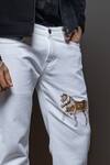 Buy Rohit Bal Off White Denim Embroidery Horse Placement Jeans Online at Aza Fashions Buy_Rohit Bal_Off White Denim Embroidery Horse Placement Jeans _Online_at_Aza_Fashions