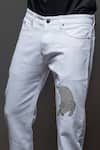 Rohit Bal Off White Denim Embroidery Leopard Placement Jeans Online at Aza Fashions Rohit Bal_Off White Denim Embroidery Leopard Placement Jeans _Online_at_Aza_Fashions