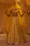 Gopi Vaid_Yellow Lehenga And Blouse - Tussar Embroidered Anha Bridal Set _Online