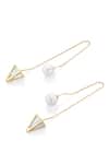Isharya White Mirrors, Pearls Flash And Threader Earrings Online at Aza Fashions Isharya_White Mirrors, Pearls Flash And Threader Earrings _Online_at_Aza_Fashions