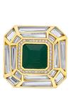 ISHARYA_Green Mirror Fiesta Hydro Stone Embellished Studs _Online_at_Aza_Fashions
