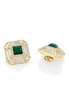 Buy_ISHARYA_Green Mirror Fiesta Hydro Stone Embellished Studs _Online_at_Aza_Fashions