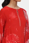 Satya Paul_Red Crepe Printed And Embroidered Blissful Blossom & Kurta & Palazzo Set _at_Aza_Fashions