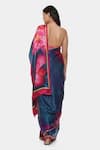 Shop_Satya Paul_Purple Satin Georgette Printed And Painterly Saree With Running Blouse _at_Aza_Fashions