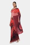 Satya Paul_Red Crepe Printed And Embellished Pounds Of Saree With Running Blouse Piece _Online_at_Aza_Fashions